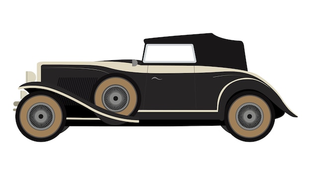 Vector ilustración de vector de coche retro aislado sobre fondo blanco