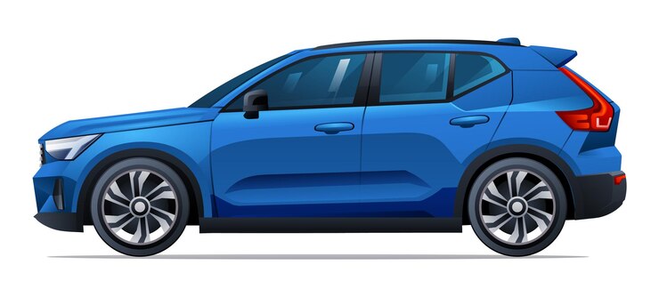 Vector ilustración de vector de coche vista lateral del coche suv aislado sobre fondo blanco