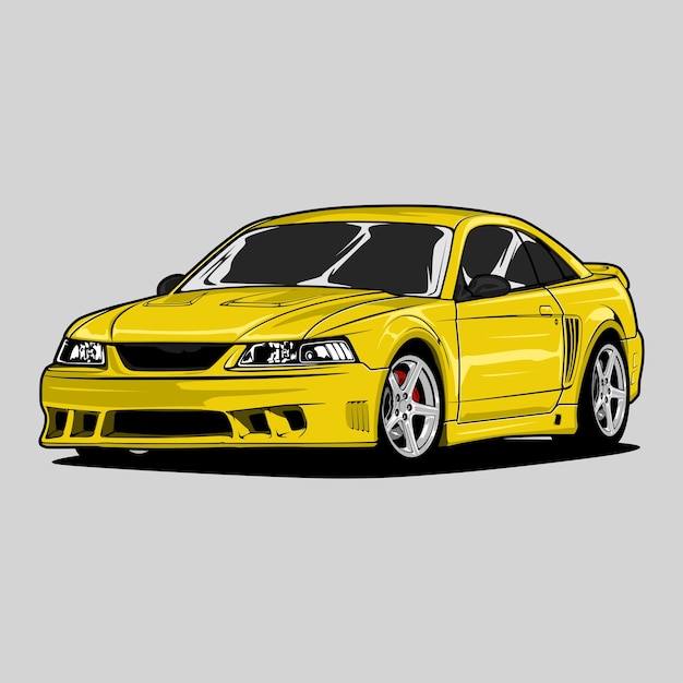 Ilustración de vector de coche de vista en perspectiva para diseño conceptual