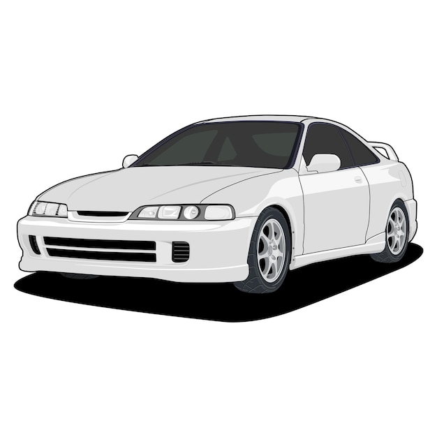 Ilustración de vector de coche de vista en perspectiva para diseño conceptual