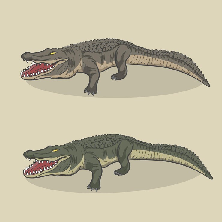 Vector ilustración de vector de cocodrilo. caimán
