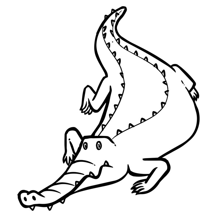 Vector ilustración de vector de cocodrilo dibujado a mano