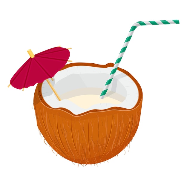 Ilustración de vector de cóctel de coco