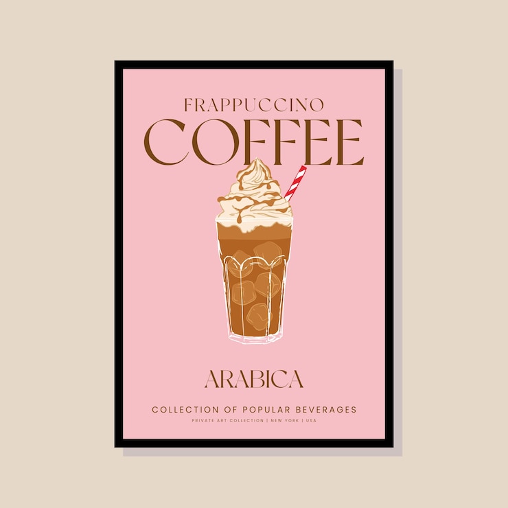 Vector ilustración de vector de cóctel en un marco de cartel para galería de arte moderno