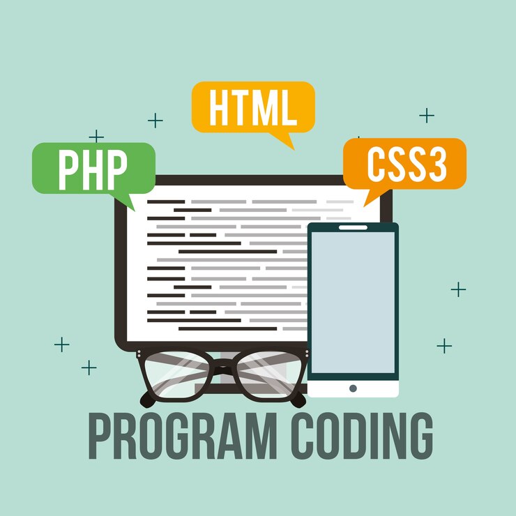 Vector ilustración de vector de codificación de programa de teléfono de la computadora