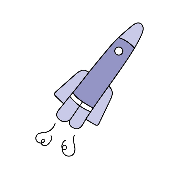 Ilustración del vector de cohetes aislada sobre un fondo blanco