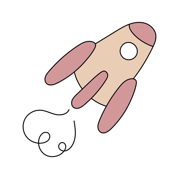 Ilustración del vector de cohetes aislada sobre un fondo blanco