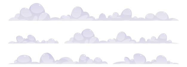 Vector ilustración de vector de colección de nubes de dibujos animados aislado sobre fondo blanco