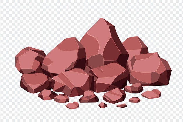 Ilustración de vector de colección de piedras de roca y mineral