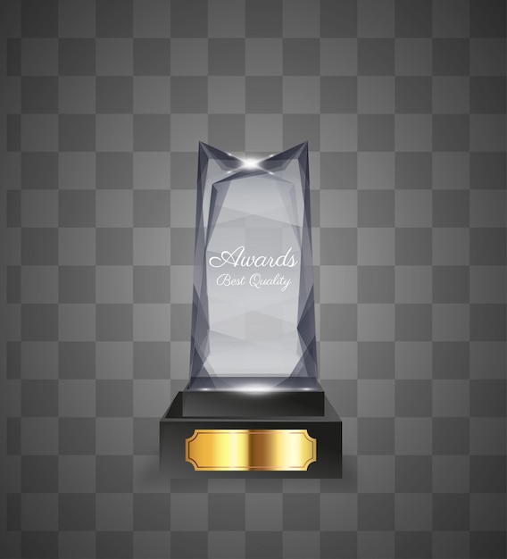 Ilustración de vector de colección de premios de trofeos de vidrio moderno