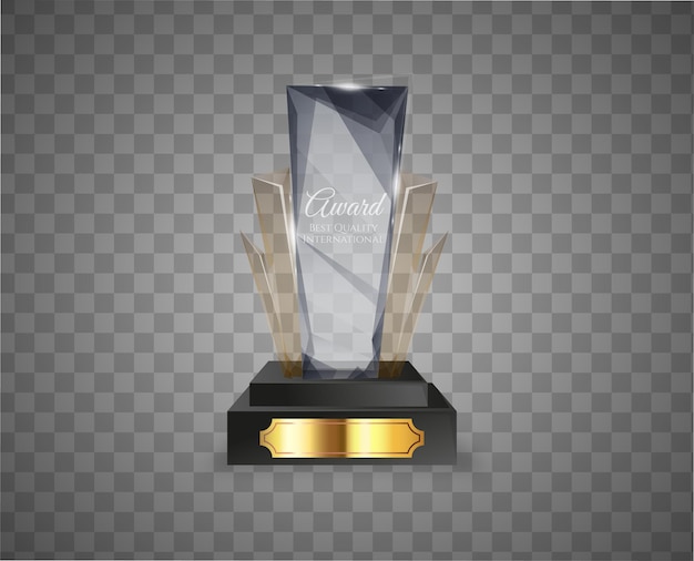 Vector ilustración de vector de colección de premios de trofeos de vidrio moderno