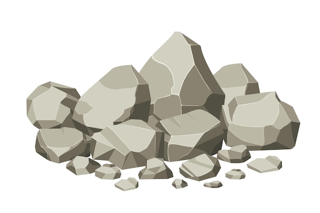 Ilustración de vector de colección de rocas y piedras