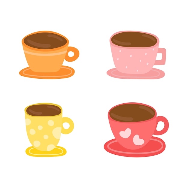 Ilustración de vector de colección de taza de café