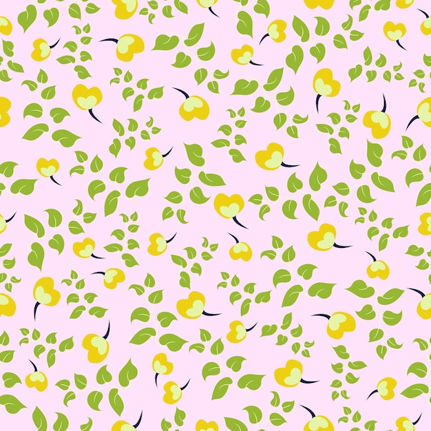 Ilustración de vector de color beige de patrones sin fisuras florales mínimos