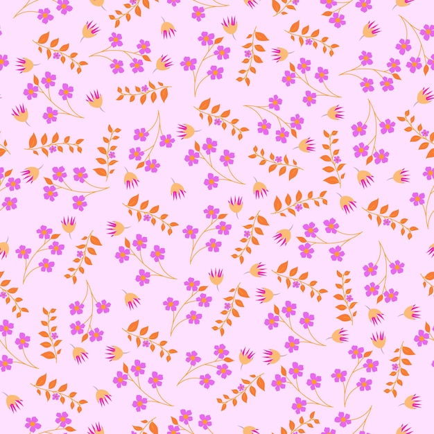 Vector ilustración de vector de color beige de patrones sin fisuras florales mínimos