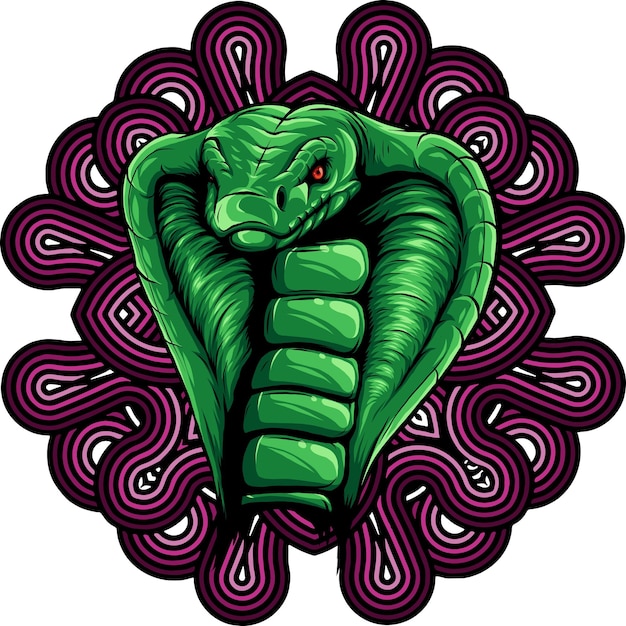 Ilustración de vector de color de cabeza de cobra animal