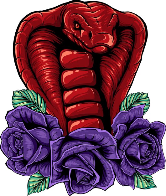 Ilustración de vector de color de cabeza de cobra animal