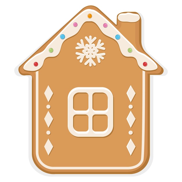 Ilustración de Vector de color de casa de pan de jengibre de Navidad