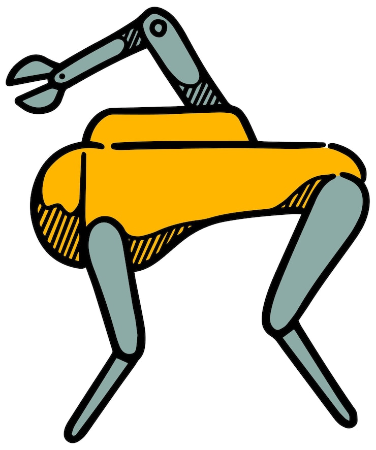 Vector ilustración de vector de color de estilo de icono de robot animal de inteligencia