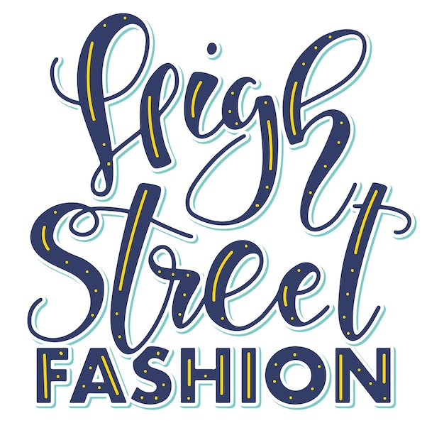 Ilustración de vector de color High Street Fashion aislado sobre fondo blanco