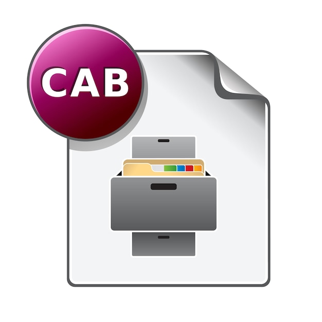 Ilustración de vector de color de icono de formato de archivo de cabina