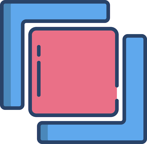 Ilustración de vector de color lineal dividido
