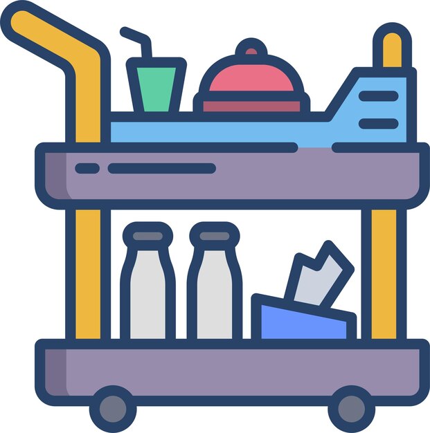 Ilustración de vector de color lineal de servicio de Cartsolid