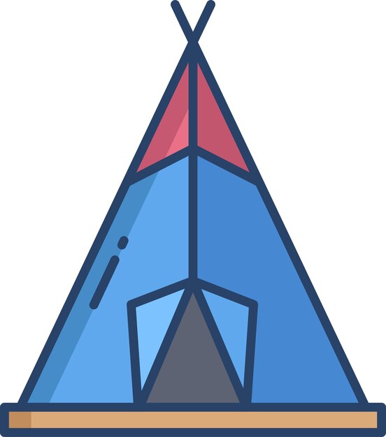 Ilustración de vector de color lineal de tentsólido