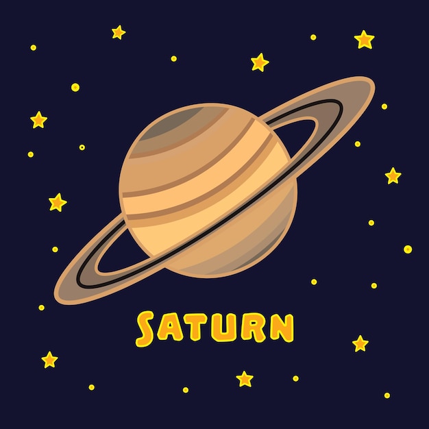 Ilustración de vector color niños saturno icono ilustración de diseño plano