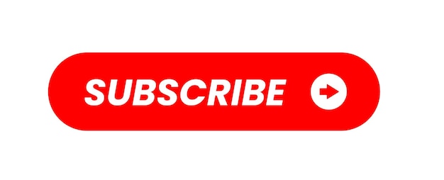 Ilustración de vector de color rojo de botón de suscripción de Youtube