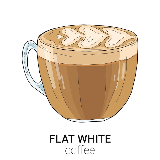 Ilustración de vector colorido café blanco plano aislado