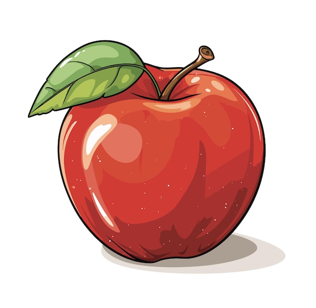 Ilustración de vector colorido de manzana