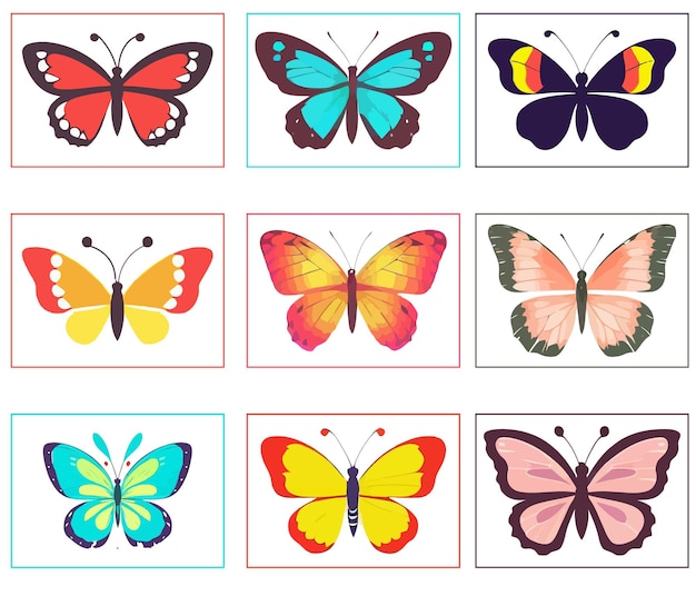 Ilustración de vector colorido de la mariposa