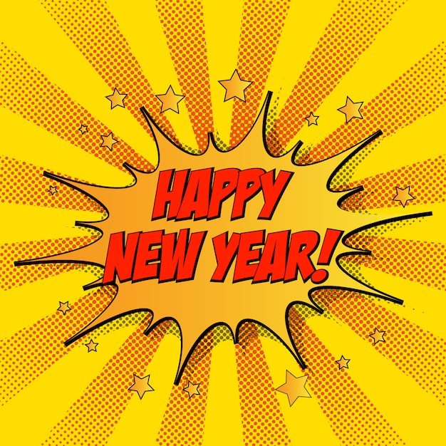 Ilustración de vector colorido de tarjeta de celebración de año nuevo