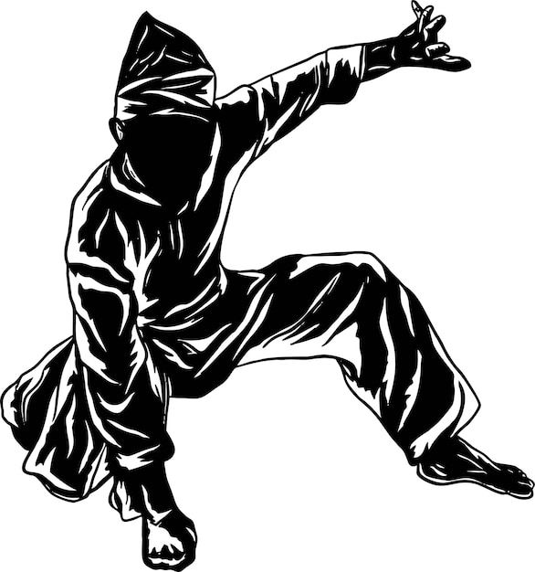 ilustración del vector de combate pencak silat