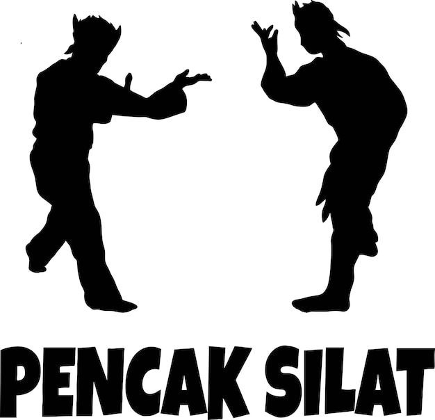 ilustración del vector de combate pencak silat