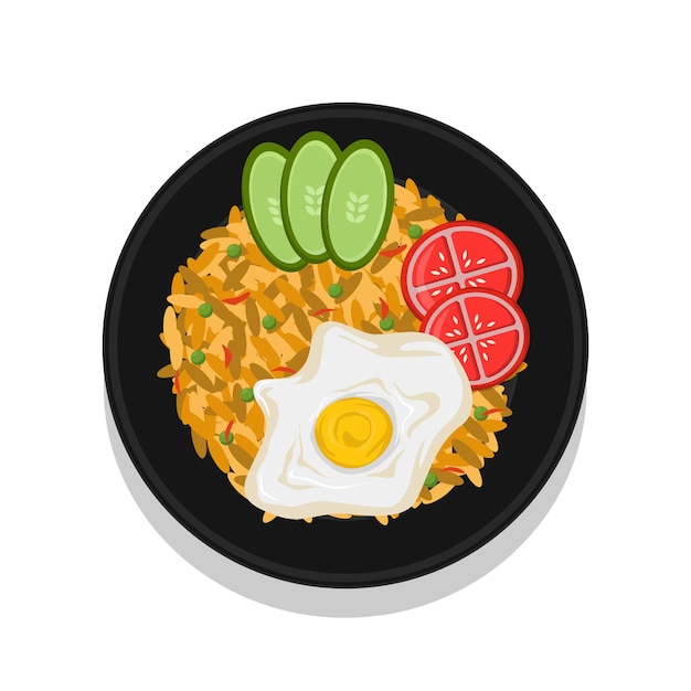 ilustración de vector de comida de arroz frito