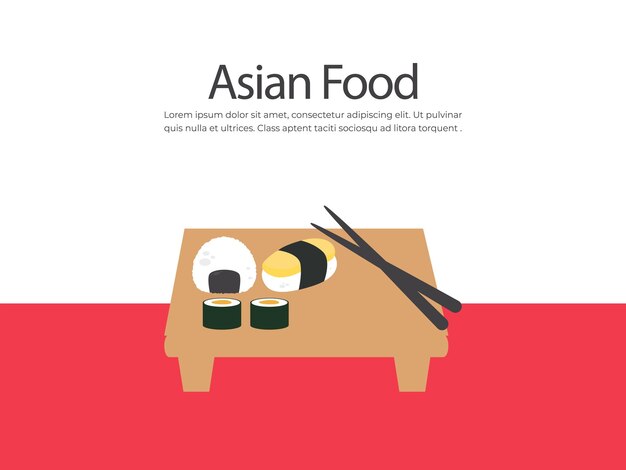 ilustración de vector de comida asiática