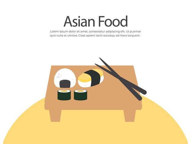 ilustración de vector de comida asiática