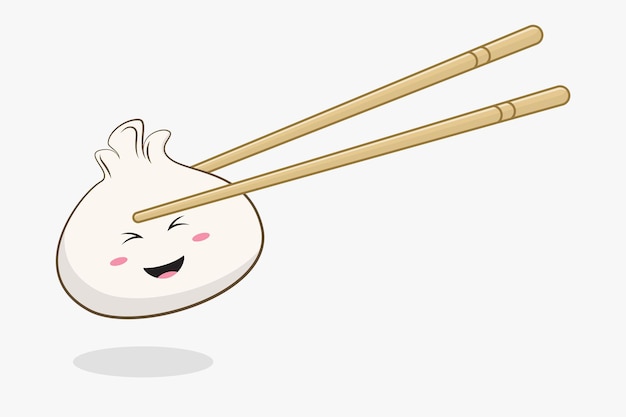 Ilustración de vector de comida china en diseño plano