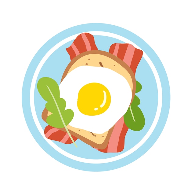 Ilustración de vector de comida de desayuno.