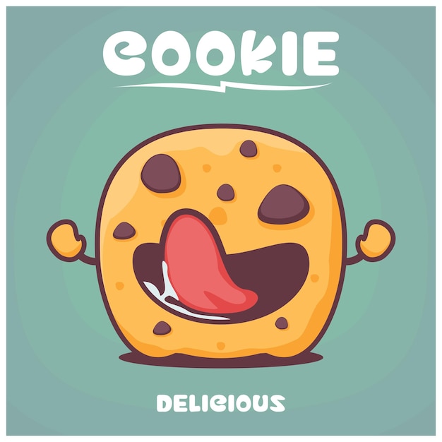 Ilustración de vector de comida de dibujos animados de galletas
