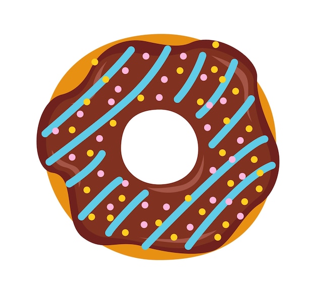 Ilustración de vector de comida dulce de donut de postre