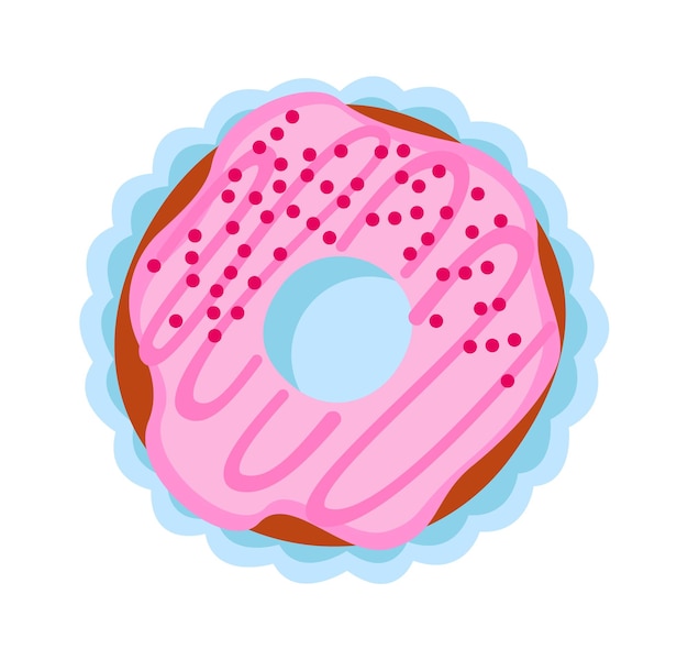 Ilustración de Vector de comida dulce de donut de postre
