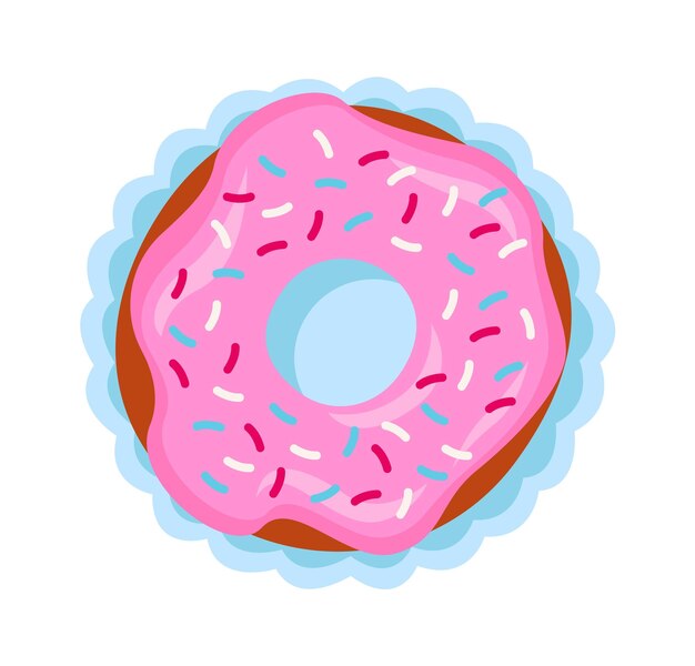 Ilustración de Vector de comida dulce de donut de postre