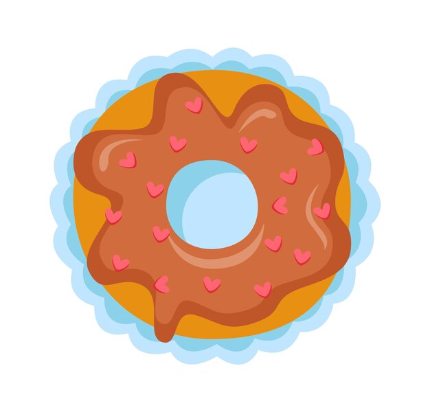 Ilustración de Vector de comida dulce de donut de postre