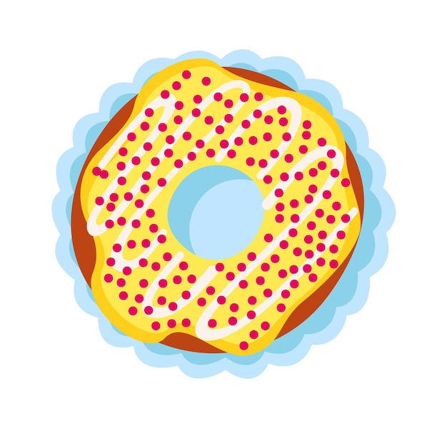 Ilustración de Vector de comida dulce de donut de postre