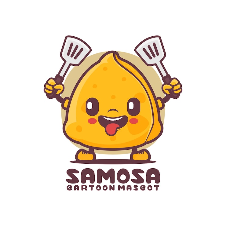 Vector ilustración de vector de comida famosa asiática de mascota de dibujos animados de laddoo