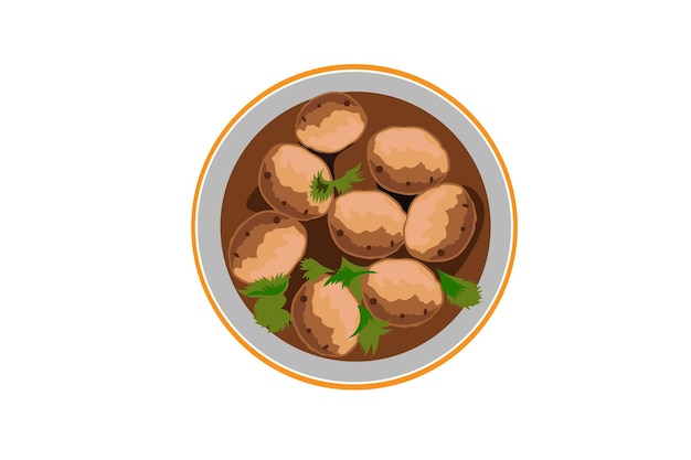 Ilustración de vector de comida india kofta