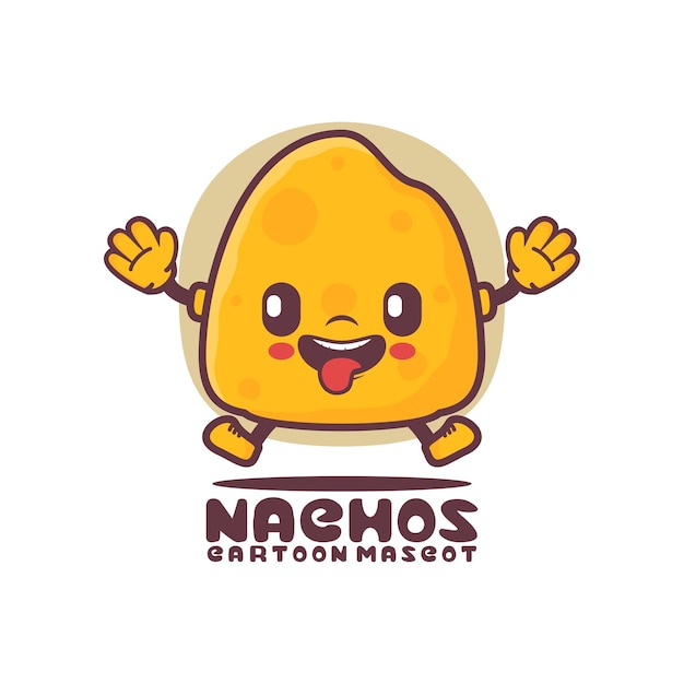 Ilustración de vector de comida de mascota de dibujos animados de nachos